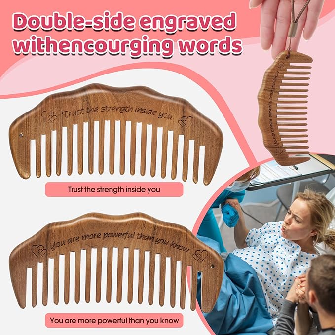 Woduelka Birthing Comb for Labor Pain - Green Sandalwood Labor Comb for Natural Birth Pain Relief, Delivery Essential for Expectant Mom, Pregnancy Hospital Bag Essentials for Women, Pregnant Mom Gift