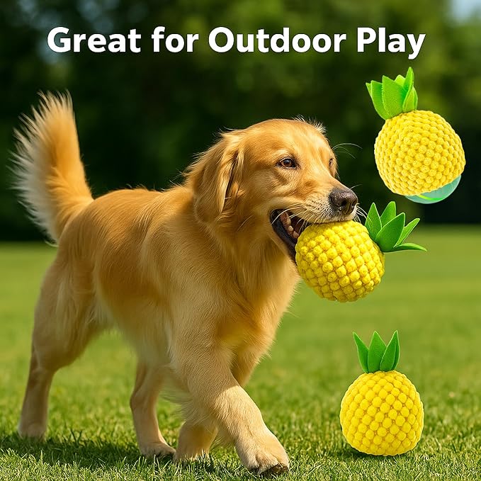 2 Pack Dog Ball Covers, Plush Tomato and Pineapple Sleeves for Moving Balls
