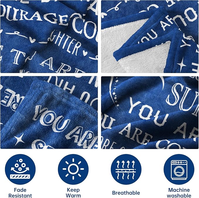 Blanket Gifts for Women or Men - Get Well Blanket | Inspirational Gifts, Feel Better After Surgery Gift, Thinking of You Present for Dad Brother Son Friend, 80'' x 60''