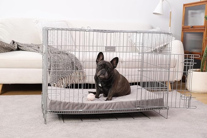 NUPIDA Orthopedic Medium Dog Bed for Crate with Washable Cover, 29x18 | Egg-Crate Foam, Cozy Velvet Pet Mattress, TPU Waterproof Layer, Flat Kennel Pad, Comfy Support, Non-Slip Bottom