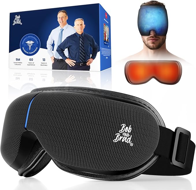 BOB AND BRAD Eye Massager with Heat and Cooling, EyeOasis 3 Elite Smart Eye Mask for Migraines, Heated Face Massager for Dry Eyes Strain Relief Improve Sleep, Perfect for Women Men Mom Dad