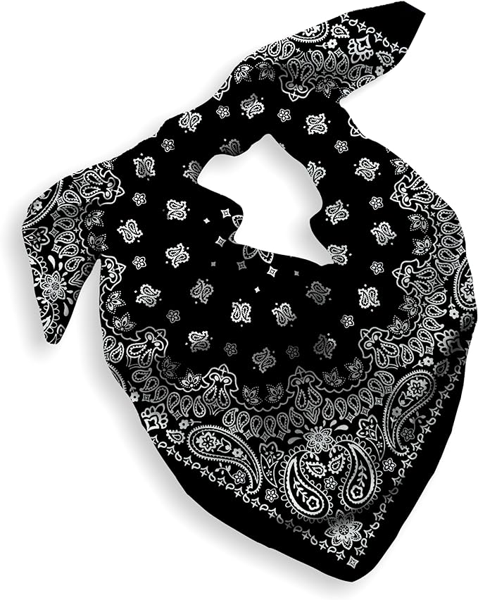 Gift Packaging Bandana for Men Women - 100% Cotton, Paisley, 22x22 In, 1 Pack - Large Bandanna Handkerchief Cowboy Hanky