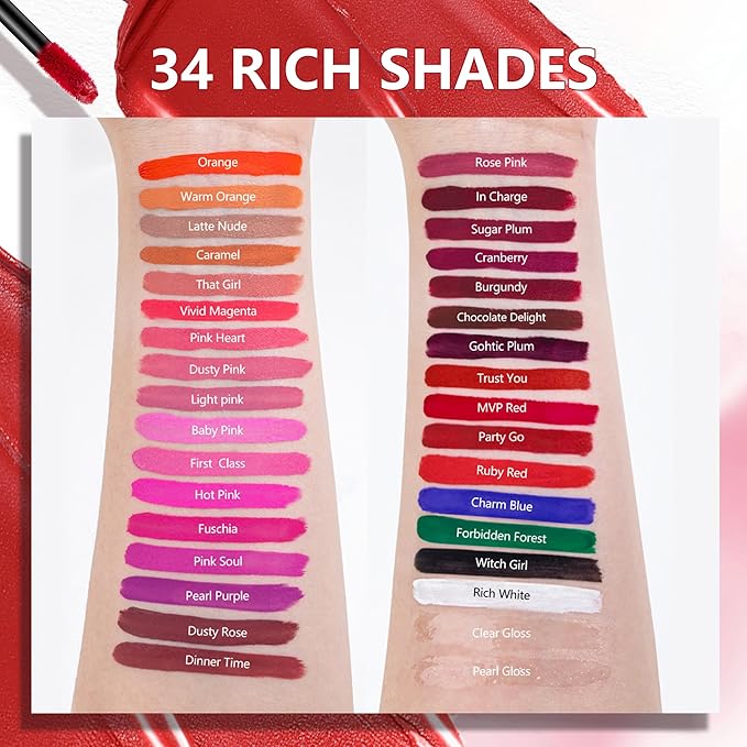 MAKI YIKA 2Pcs Matte Liquid Lipstick Set Burgundy Nude Lipstick Long Lasting Smudgeproof Transfer Proof Lip Makeup, Burgundy/LatteNude