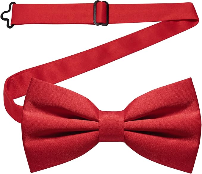 JEMYGINS Solid Color Pre-tied Bow Tie Adjustable Bowtie for Men