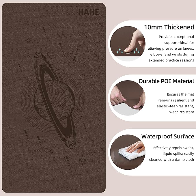 Extra Wide Yoga Mat, 72"x40"x0.4"Thick, Large Exercise Mat, Oversized Non Slip Workout Mat with Strap for Yoga, Pilates, Fitness, Home Gym Studio