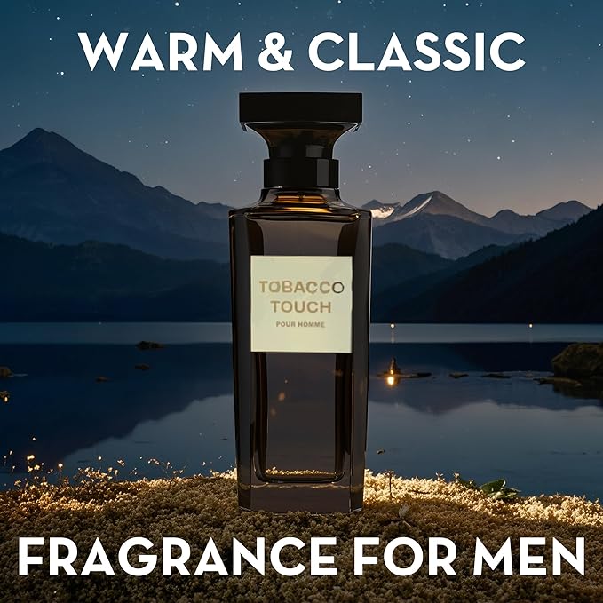 AFLUXE 2PCS Mens Perfume Cologne Long Last Strong EDP Natural Spray Gift Set, with Cocoa, Dried Fruits, Woody Fragrance for Daliy Use, 3.4 Fl Oz / 100 mL Each (Tobacco Touch & Vanilla Tobacco)