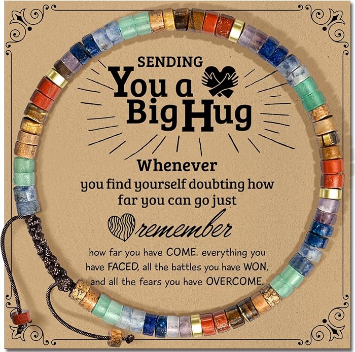 Inspirational Gifts Bracelets for Women: Valentines Mothers Day Birthday Gifts for Women Friends Sister Mom - Healing Natural Stone Beads Bracelets Thinking of you Get Well Soon Gift for Women
