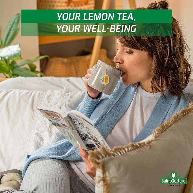 [Lemon Lime Ginger & Mint] Saint Gottard Herbal Tea – Caffeine-Free Herbal Infusion, Natural Ingredients, Hot or Iced Tea, Organic Premium Flavor Blend, Aromatic & Smooth Taste, 40 tea bags