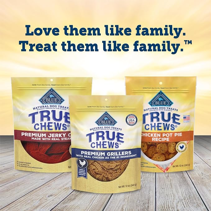 Blue Buffalo True Chews Premium Grillers Chicken Dog Treats, 12 oz | Real Chicken First, Tender & Tasty, Made in the USA, No Artificial Preservatives