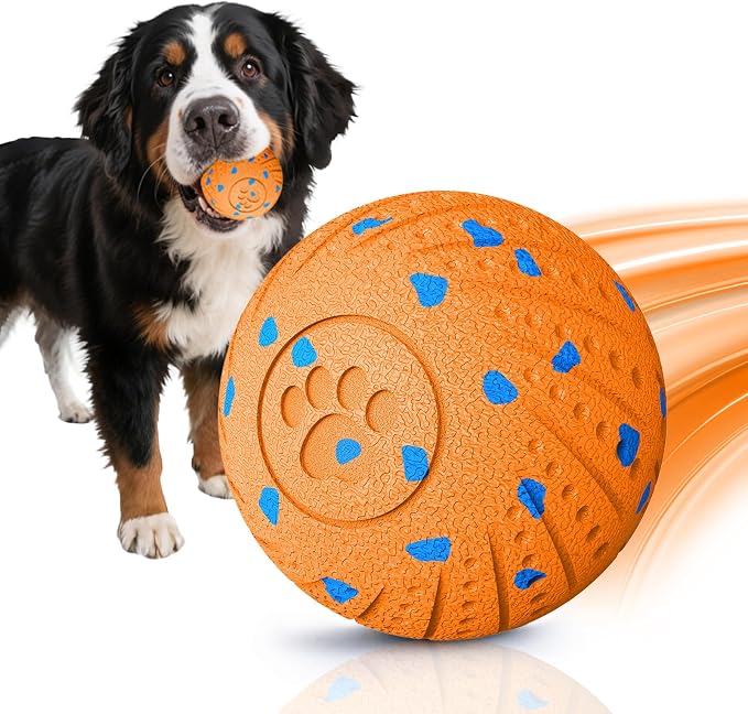 Interactive Dog Toys Smart Ball for Aggressive Chewers Auto Bounce Orange