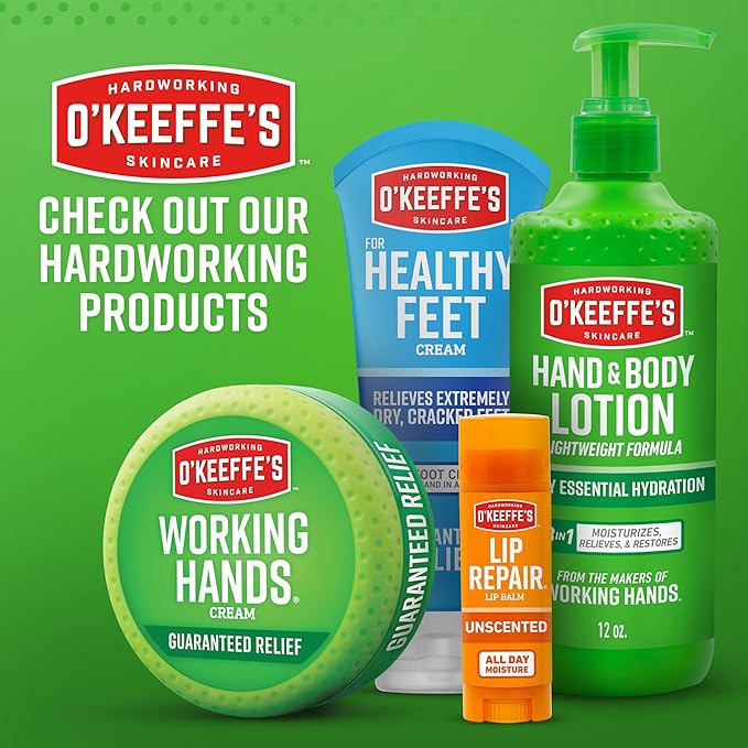 O'Keeffe's Working Hands Hand Cream for Extreme Dryness - 3.4 oz Jar (2 Pack) - Repairing Skincare for Cracked, Dry Hands