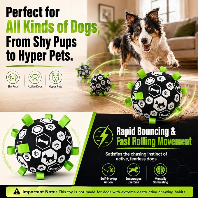Smart Interactive Dog Toy Ball, Durable Automatic Dog Ball