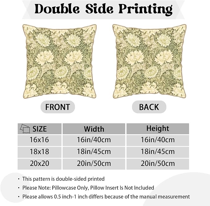 KSLIDS Vintage Green Flowers Soft Velvet Throw Pillow Covers Set of 2 Floral Plant Leaves Decorative Pillow Covers 20x20 Inch Chinoiserie Retro Pillow Case for Sofa Couch Bedroom Farmhouse Home Decor