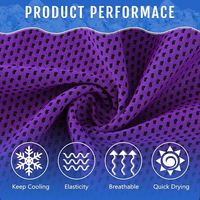 Hosuly 30 Pack Cooling Towels, 40"x12" Ice Breathable Soft Chilly Sweat Rag Microfiber Workout Rags for Gym Cooling Towels for Neck and Face for Yoga Golf Sport Running