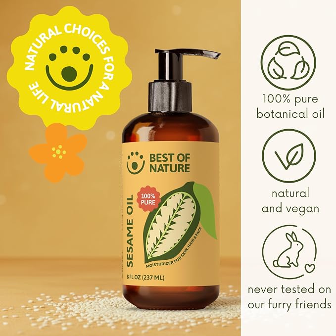 Best of Nature Sesame Body Oil - 5 Gallon Pail (640 oz) - Deep Moisturizing, Detoxifying, Unscented - Unisex - Adults