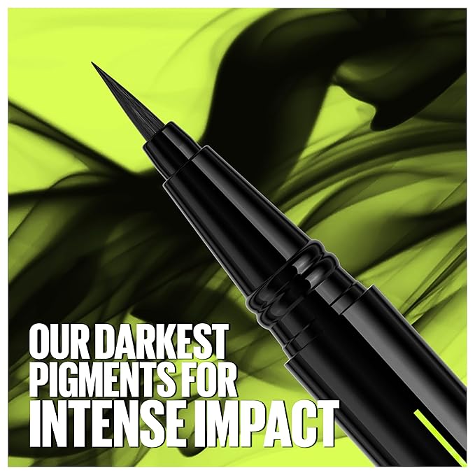 Maybelline Tattoo Studio Ink Pen Eyeliner, Waterproof & Smudge Resistant Liner, Up to 24 Hours Eye Makeup Wear, Jet Black, 1 Count