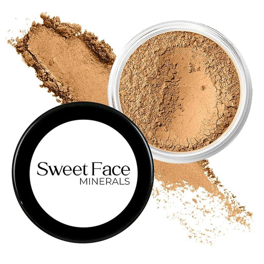 DEEP TAN FOUNDATION (30g Full Size Sifter Jar) – Matte Mineral Makeup – Buildable Loose Powder Foundation for a Smooth Natural Finish – Sweet Face Minerals, SPF 30