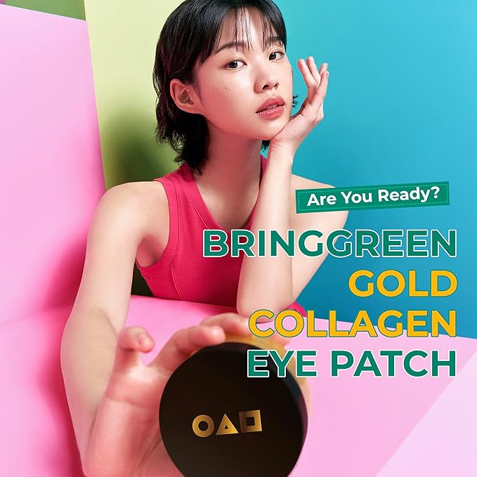 BRING GREEN Gold Collagen Eye Patches 60 Count, Hydrating Firming Under Eye Mask for Dark Circles & Puffiness