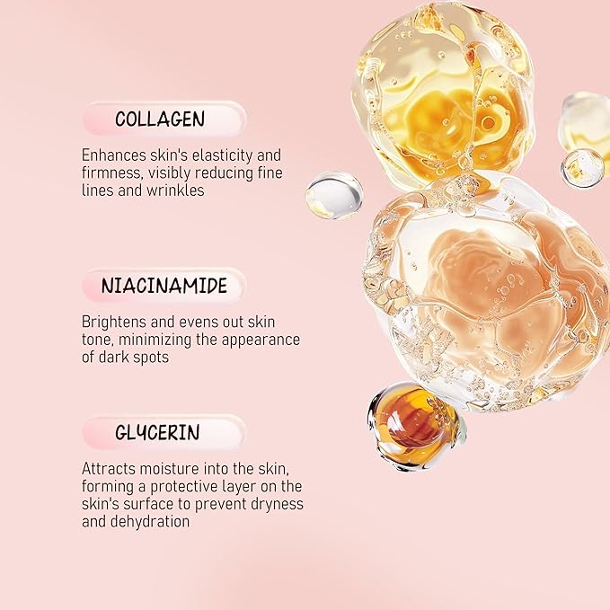 Collagen Overnight Wrapping Mask, 3.04 oz （Includ brush） Ceramide NP & Niacinamide Night Peel-off Facial Mask, Hydrolyzed Collagen For Glowing Skin, Moisturize Increase Elasticity Brighten