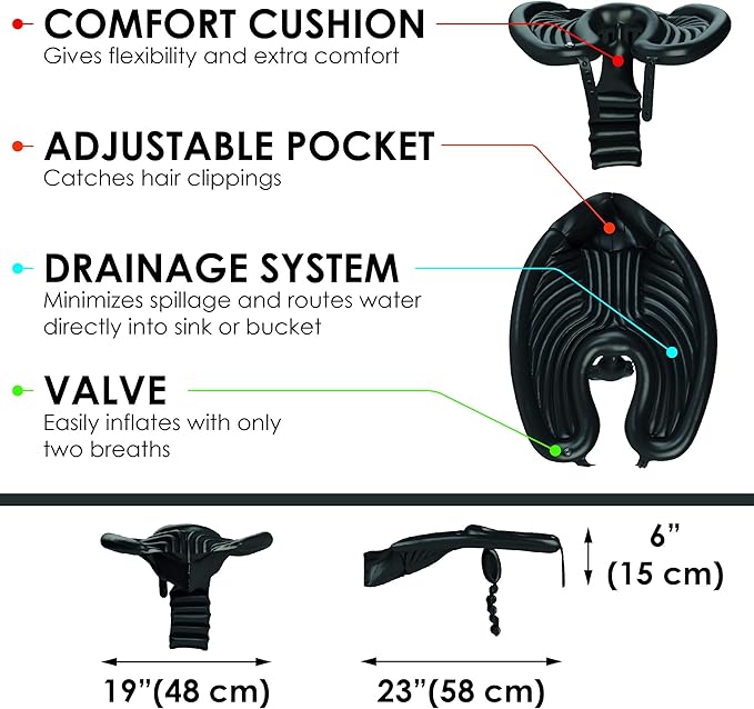 Mobile Salon - Portable Inflatable Rinse Basin for Washing and Cutting Hair at Home and in Bed Without a Salon Chair (Mobile Salon Professional)