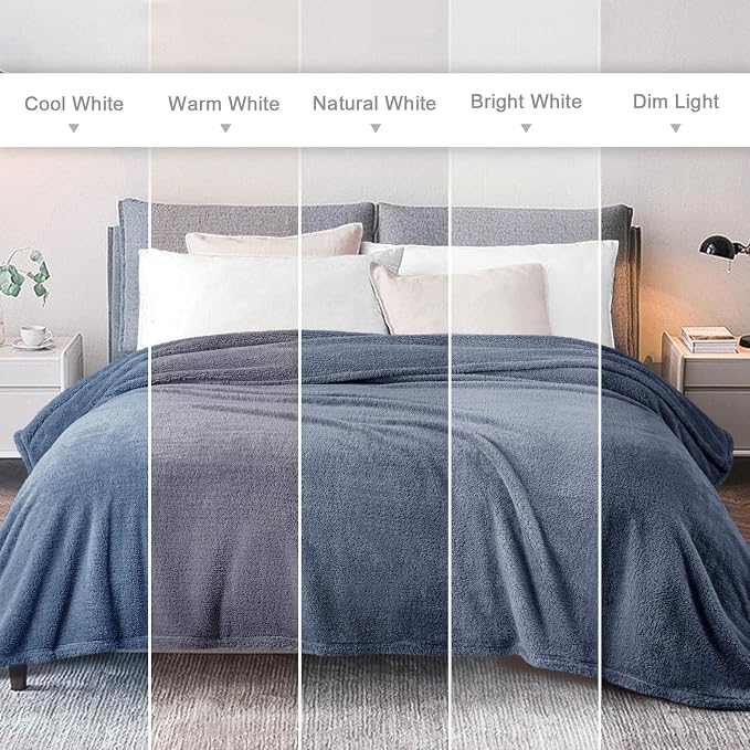 Exclusivo Mezcla Soft Plush Fleece Twin Size Blankets for Bed Living Room | Lightweight Fuzzy Fluffy Large Blanket for All Seasons, Cozy Velvet for Women Men, Machine Washable, 60"x80", Stone Blue