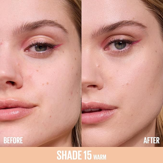 Maybelline Lifter Serum Concealer, Radiant Concealer with Full Coverage, Includes 2% Peptides + Caffeine to Hydrates & Brightens Under Eyes, 15, 1 Count