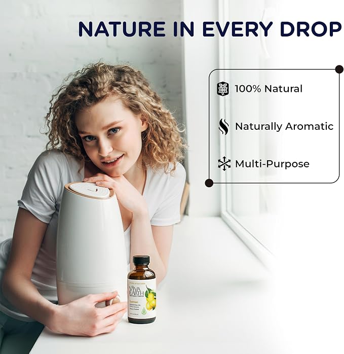 Lemon Essential Oil – 100% Pure and Natural Lemon Essential Oil for Diffuser, Fragrance, Hair and Skin Care, DIY Beauty, Soap and Candle Crafting – with Dropper, 4 oz