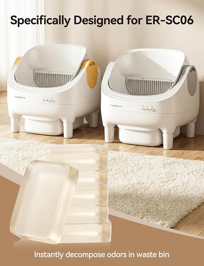 Thereye Cat Litter Box Deodorizer For SC06/SC07/SC08, 6 Pack | Thereye Cat Litter Deodorizer Blocks Control Odors,Last Up To 30 Days,Fit SC06/SC07/SC08 Litter Boxes,Are Easy To Replace.