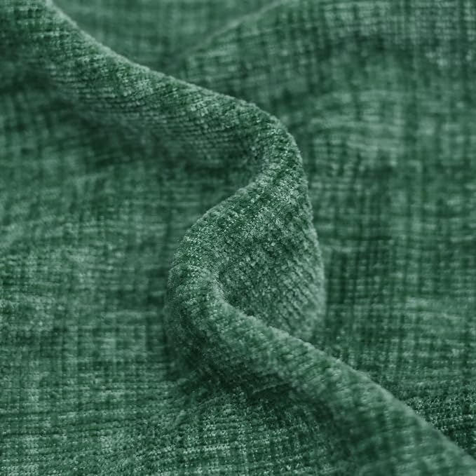 CaliTime Decorative Couch Throw Pillow Covers 16 X 16 Inches Dark Green | Pack of 2, Cozy Chenille Cushion Cases for Sofa Bed Living Room Farmhouse Home