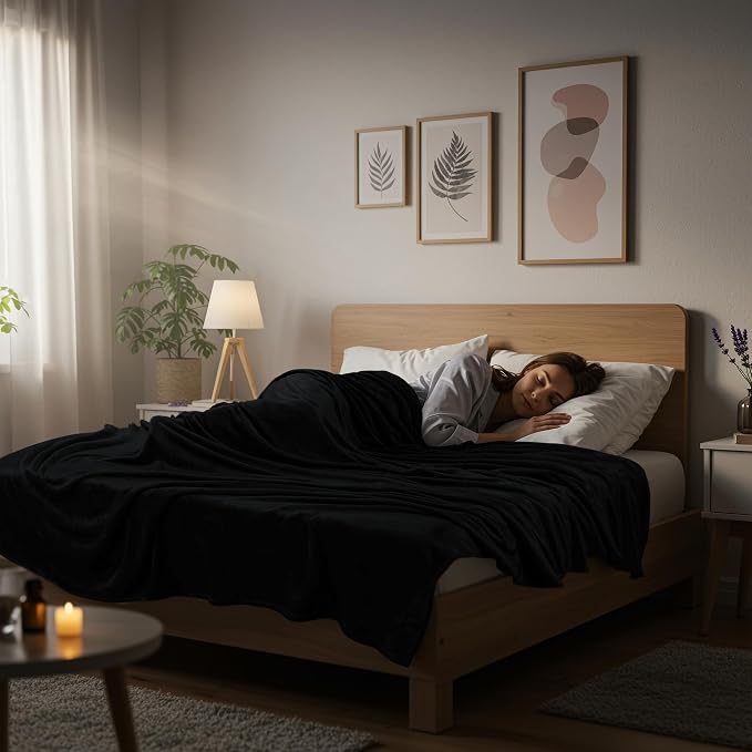 Utopia Bedding Ultra Soft Fleece Bed Blanket King Size Black (90x102 Inch) | Microfiber Plush Warm Lightweight Breathable Cozy Blanket Anti-Static, All Season Use, Gift for Women and Men