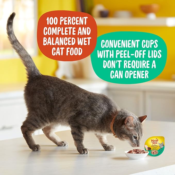 Meow Mix Tenders in Sauce, Wet Food with Chicken & Liver, 12 Cups