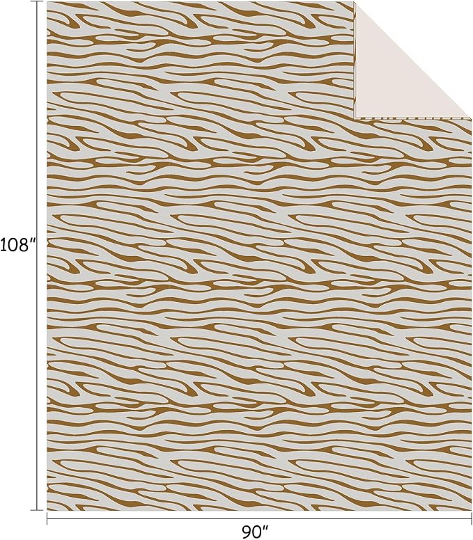 Flannel Fleece Throw Blanket, Lightweight Cozy Plush Microfiber Bedspreads for Adults,90 by 108-Inch,Brown Zebra