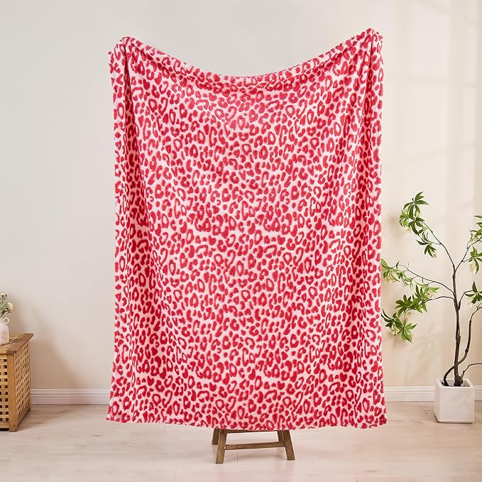 Cheetah Print Blanket Leopard Blankets Hot Pink Throw Blanket for Couch Bed - 60"x80"