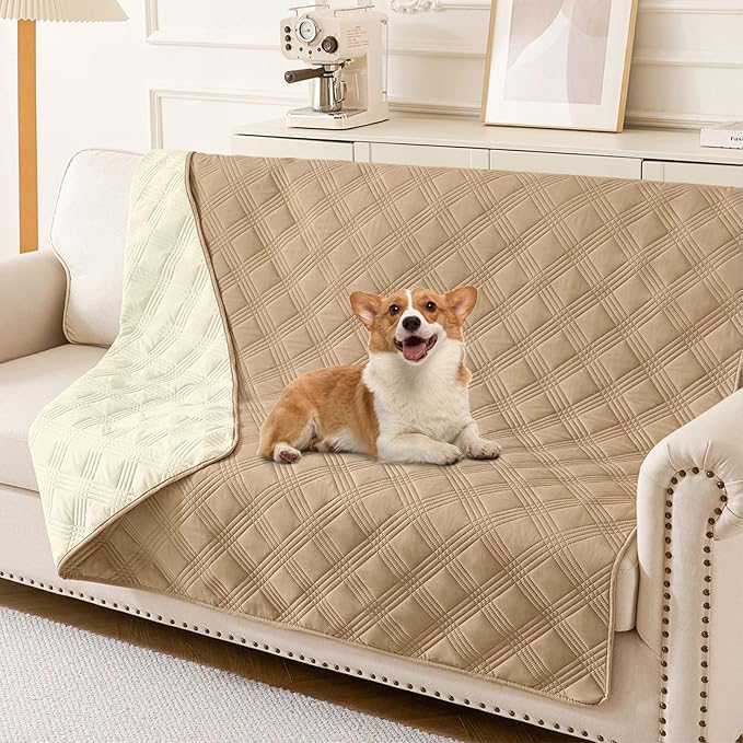 Waterproof Reversible Dog Blanket, Soft Couch Cover for Dogs Washable | Dual-Sided Waterproof Pet Bed Blanket, Resist Stains Spills & Pet Hair, Practical Furniture Protector For Pets, Size 52"x82"