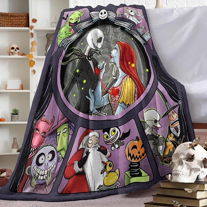 Pycat Halloween Flannel Throw Blanket, Meant to Be Christmas Birthday Gifts | for Men Women, Funny Soft for Bedding Sofa 50 x 60 Inch