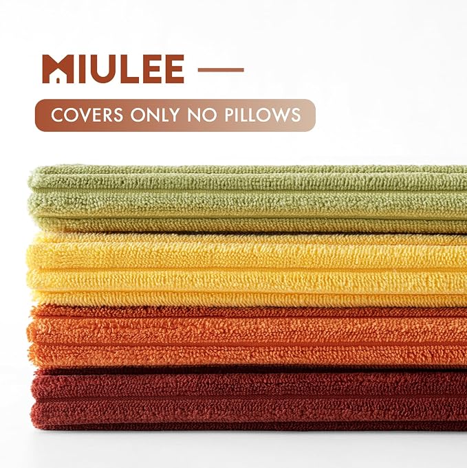 MIULEE Fall Decorative Throw Pillow Covers Yellow Orange Rust 20x20 | Set of 4, Vintage Retro Fall Decor, Mix and Match Color Clash Design, Vibrant Cushion Covers for Sofa Couch Bed Living Room