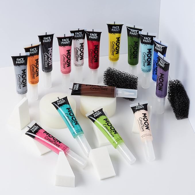 Face & Body Paint with Brush Applicator by Moon Creations - 0.50fl oz - Red