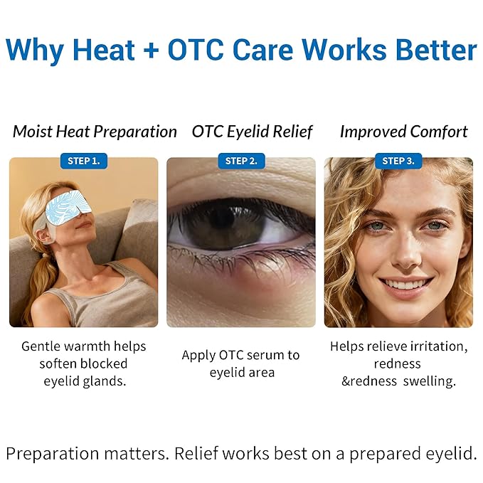Stye Eye Treatment Kit, Relief for Styes, Chalazions, Blepharitis, Dry Eyes, Irritation and Swelling; Clear Eyes Redness Relief, Stye Eye Compress, Eye Patches, Eye Mask, Eye Stye Treatment