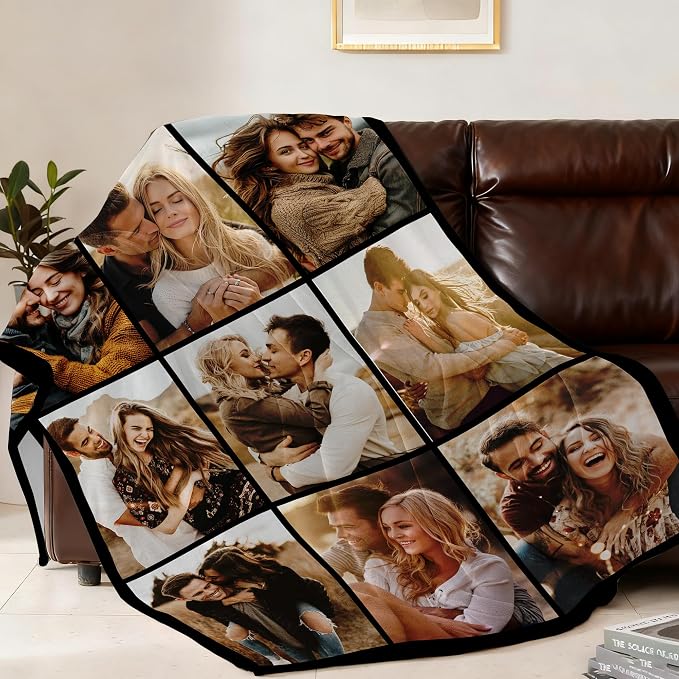 Ship Next Day, Custom Blanket with Picture Customized Photo Blankets Customize, Customizable Blanket, Personalized Christmas Funny Gifts for Couple, Girlfriend, Boyfriend, Mom, Dad, Wife, Husband