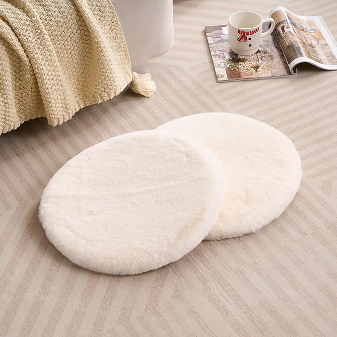 SHENGOCASE Pet Bed Cushion Pad, Faux Fur Dog Cat Pillow, Crate Mat, 20 inches, 2-Pack