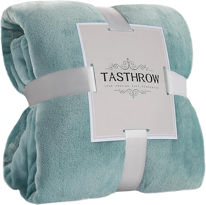 TASTHROW Bluishgreen Throw Blanket 50x60 Inches | Soft Plush Cozy Fleece Flannel Throw Blanket, Lightweight Warm Throws for Bed, Couch, Bedroom and Living Room, All Seasons