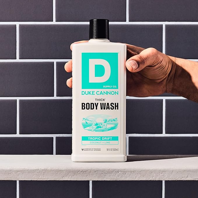 Duke Cannon THICK® Body Wash for Men – Tropic Drift, 18 oz – High-Viscosity, Moisturizing Shower Gel with Bold, Long-Lasting Scent