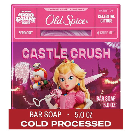 Old Spice Bar Soap for Men, x The Super Mario Galaxy Movie, Cold Pressed with Grit, Made with Natural Oils & Plant Based Cleanser, Celestial Citrus with Sweet Citrus & Berries Scent, 5.0 oz