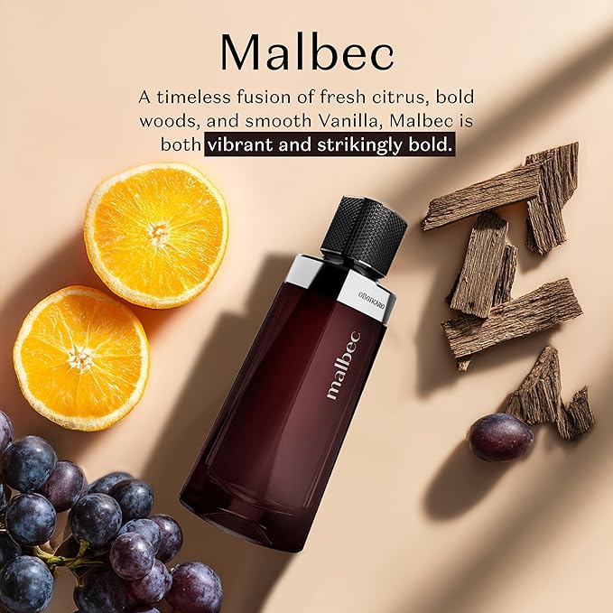 Malbec Classic Eau de Toilette By O Boticario, Cologne For Men, Long-Lasting Fragrances, French Oak Barrel-Aged Red Wine & Woody Amber Perfume Scent, 3.4 Ounce