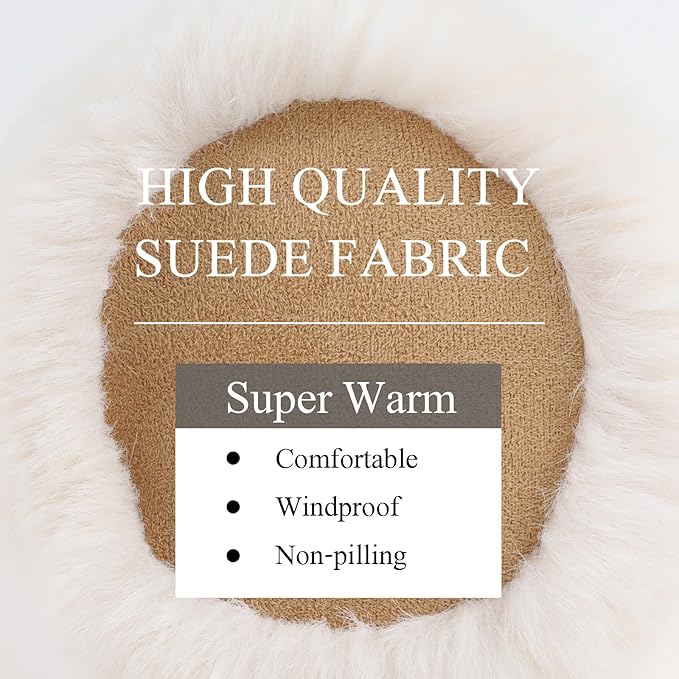 Zsedrut Winter Women Earmuff Foldable Ear Warmer Fluffy Ear Cover Warm Outdoor
