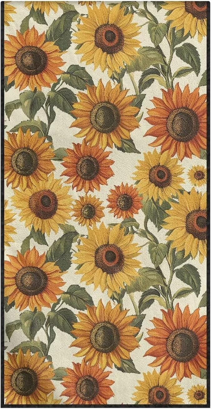 INSTANTARTS Sunflower Car Seat Cover Protector Sweat Towel Multi-Functional Car Towel Quick-Dry Car Seat Cover