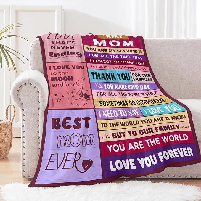 Birthday Gifts for Mom from Daughter or Son, To My Mom Blanket, 60" x 80" | Best Mom Ever Gift, I Love You Mom Gifts On Christmas, Mothers Day, Valentines Day, Anniversary
