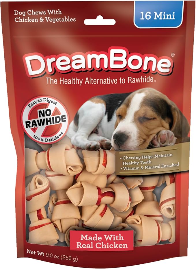 DreamBone Mini Chew, Treat Your Dog to a Chew Made with Real Meat and Vegetables | Daily Chew, Digests Safely and Completely, Made With Real Chicken and Veggies, For Adult Dogs