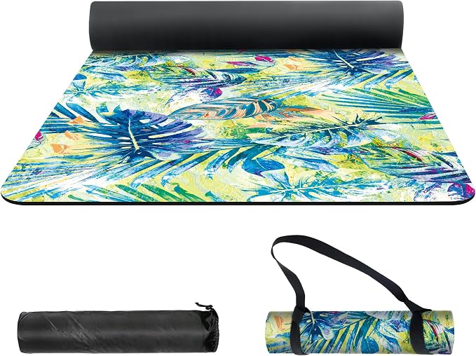nuveti Yoga Mat Print Extra Thick TPE Non Slip Fitness Exercise Mat with Carrying Bag,72"x24" Extra Thick 6MM Exercise & Workout Mat for Yoga, Pilates Fitness and Floor Exercises