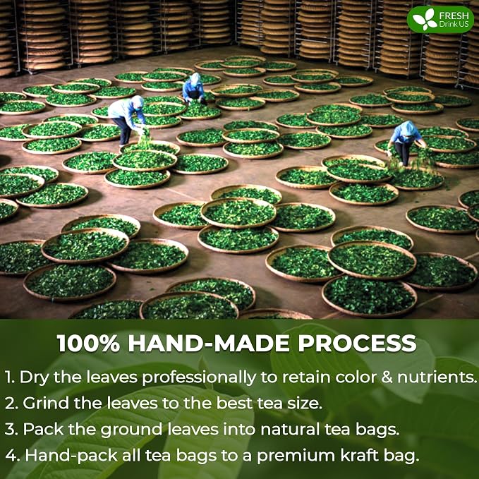 FreshDrinkUS, Premium 135 Guava Leaf Tea Bags, Handmade, From Great Origin, 100% Natural and Pure. Guava Tea, Loose Leaf Herbal Tea. No Sugar/Caffeine/Gluten, Vegan.